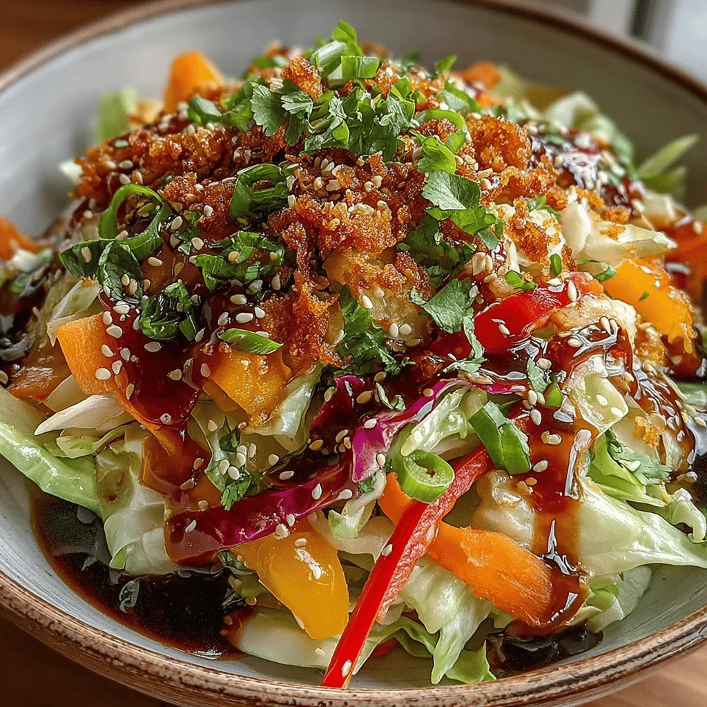 In a world where salads often take a backseat to more indulgent dishes, the Crunchy Asian Cabbage Peanut Salad stands out as a vibrant exception. This salad is not just a feast for the eyes with its colorful medley of ingredients; it also boasts a delightful crunch and a symphony of flavors that make it both satisfying and nutritious. The combination of fresh vegetables and roasted peanuts creates a dish that is as versatile as it is delicious, serving beautifully as both a refreshing side dish or a hearty main course.
