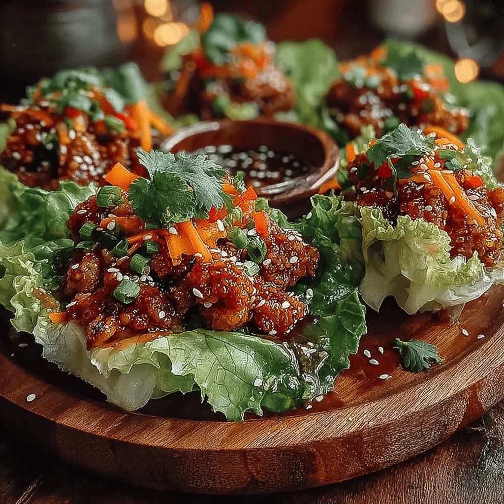 In the world of quick and healthy meals, <strong>Sweet & Savory Sticky Honey Soy Chicken Lettuce Cups</strong> stand out as a delightful option. This dish is a perfect harmony of sweet and savory flavors, bringing together the rich taste of honey and soy sauce with the fresh crunch of lettuce. Ideal for gatherings, meal prepping, or even a quick weeknight dinner, these lettuce cups are not only delicious but also encapsulate a balance of health and flavor that appeals to a wide range of palates.” /></p>
</p>
<h2>Ground Chicken Alternatives</h2>
<p>When crafting your Sweet & Savory Sticky Honey Soy Chicken Lettuce Cups, ground chicken is the star ingredient. However, if you have dietary preferences or restrictions, there are several alternatives that can easily be used without compromising the flavor or texture of the dish.</p>
</p>
<h3>Turkey</h3>
<p>Ground turkey is an excellent substitute for ground chicken. It has a similar mild flavor and works well in tacos, meatballs, or lettuce cups. Turkey is slightly leaner than chicken, making it a great choice for those looking to reduce fat intake.</p>
</p>
<h3>Plant-Based Proteins</h3>
<p>For a vegan or vegetarian option, consider using plant-based proteins such as lentils, chickpeas, or crumbled tofu. These alternatives can absorb the delicious flavors of the honey-soy sauce and offer a satisfying texture. It’s advisable to season plant-based proteins well, as they are more neutral in flavor compared to meat.</p>
</p>
<h2>Soy Sauce: Regular vs. Low-Sodium</h2>
<p>Soy sauce is a key ingredient that gives the dish its characteristic umami flavor. When shopping for soy sauce, you will come across regular and low-sodium varieties.</p>
</p>
<h3>Regular Soy Sauce</h3>
<p>Regular soy sauce contains a higher sodium content, which contributes to its robust flavor. It’s perfect for those who enjoy the salty, savory punch in Asian dishes.</p>
</p>
<h3>Low-Sodium Soy Sauce</h3>
<p>Low-sodium soy sauce is a healthier alternative, containing about 40% less sodium than its regular counterpart. If you are watching your salt intake or prefer a milder flavor, this version is an excellent choice. Keep in mind that using low-sodium soy sauce may require slightly more of the ingredient to achieve the desired taste.</p>
</p>
<h2>Honey: Substitutes for Vegan Options</h2>
<p>While honey adds a delightful sweetness to the sticky sauce, those following a vegan diet may want to opt for alternatives.</p>
</p>
<h3>Maple Syrup</h3>
<p>Maple syrup is a fantastic substitute for honey, providing a similar sweetness with a unique flavor profile. It blends seamlessly into the sauce, complementing the savory elements beautifully.</p>
</p>
<h3>Agave Nectar</h3>
<p>Agave nectar is another great vegan alternative. It is sweeter than honey, so you may want to adjust the quantity to achieve your desired sweetness level.</p>
</p>
<h2>Lettuce Choices: Butter Lettuce vs. Iceberg Lettuce</h2>
<p>The choice of lettuce plays a crucial role in the overall experience of your lettuce cups.</p>
</p>
<h3>Butter Lettuce</h3>
<p>Butter lettuce, also known as Bibb or Boston lettuce, has a soft, slightly sweet flavor and a tender texture. Its cup-like shape makes it ideal for holding the chicken filling, and it adds a refreshing component to each bite.</p>
</p>
<h3>Iceberg Lettuce</h3>
<p>Iceberg lettuce is crisp and crunchy, providing a satisfying crunch that contrasts well with the tender chicken filling. While it is not as flavorful as butter lettuce, its texture makes it a popular choice for many.</p>
</p>
<h2>Step-by-Step Instructions for Preparation</h2>
<p>Creating the Sweet & Savory Sticky Honey Soy Chicken Lettuce Cups involves several straightforward steps. Follow these instructions carefully to ensure your dish turns out deliciously.</p>
</p>
<h3>Preparing the Sauce</h3>
<p>1. <strong>Gather Your Ingredients</strong>: In a medium bowl, combine soy sauce, honey (or your chosen substitute), minced garlic, and grated ginger.</p>
<p>2. <strong>Whisk Together</strong>: Use a whisk to blend the ingredients until smooth. This ensures that the honey dissolves completely, providing an even consistency to the sauce. If you find the honey stubborn, you can warm the mixture slightly in the microwave to help it combine.</p>
</p>
<h3>Cooking the Chicken</h3>
<p>1. <strong>Heat the Pan</strong>: Preheat a pan over medium-high heat and add a splash of oil (like sesame or vegetable oil) to prevent sticking.</p>
<p>2. <strong>Add Ground Chicken</strong>: Once the pan is hot, add the ground chicken.</p>
<p>3. <strong>Break It Up</strong>: Using a spatula, break up the meat into small pieces for even cooking. This is crucial as it allows the chicken to brown nicely and cook through.</p>
<p>4. <strong>Cook Thoroughly</strong>: Stir frequently for about 5-7 minutes until the chicken is fully cooked and no longer pink. This step ensures that the meat is safe to eat while enhancing its flavor.</p>
</p>
<h3>Timing for Adding Vegetables</h3>
<p>1. <strong>Incorporate Vegetables</strong>: Once the chicken is cooked, add chopped green onions and diced bell peppers for a burst of color and flavor.</p>
<p>2. <strong>Cook Just Until Tender</strong>: Sauté the vegetables for 2-3 minutes. This timing is key; you want them to be tender but still retain a bit of crunch, creating a delightful textural contrast with the soft chicken.</p>
</p>
<h3>Final Touches</h3>
<p>1. <strong>Pour in the Sauce</strong>: Add the prepared sauce to the pan and stir well, allowing it to coat the chicken and vegetables evenly.</p>
<p>2. <strong>Simmer</strong>: Let the mixture simmer for another 2-3 minutes, allowing the sauce to thicken slightly and the flavors to meld.</p>
</p>
<h2>Serving Suggestions and Pairings</h2>
<p>These Sweet & Savory Sticky Honey Soy Chicken Lettuce Cups can be served in various ways to enhance your dining experience.</p>
</p>
<h3>Platter Arrangements</h3>
<p>For casual dinners or parties, arrange the lettuce cups on a large platter. Fill each cup with the chicken mixture and garnish with additional green onions or sesame seeds for visual appeal. You can serve them with sliced cucumbers or fresh herbs on the side for a colorful display.</p>
</p>
<h3>Complementary Side Dishes</h3>
<p>To round out the meal, consider serving these lettuce cups alongside:</p>
<p>– <strong>Steamed Rice</strong>: A classic pairing that absorbs the flavorful sauce.</p>
<p>– <strong>Quinoa</strong>: For a nutritious, protein-packed side that complements the dish’s flavors.</p>
<p>– <strong>Light Salad</strong>: A simple green salad with a citrus vinaigrette can provide a refreshing contrast to the richness of the chicken.</p>
</p>
<h2>Storing and Reheating Leftovers</h2>
<p>If you have leftovers, you can store the chicken mixture and lettuce cups separately to maintain their texture and flavor.</p>
</p>
<h3>Storage Guidelines</h3>
<p>– <strong>Containers</strong>: Use airtight containers to store the chicken mixture in the refrigerator for up to 3 days.</p>
<p>– <strong>Lettuce Cups</strong>: Wrap the lettuce cups in damp paper towels and place them in a plastic bag to keep them fresh for a short period.</p>
</p>
<h3>Reheating Methods</h3>
<p>When you’re ready to enjoy the leftovers:</p>
<p>1. <strong>Reheat the Chicken</strong>: Place the chicken mixture in a microwave-safe dish and heat it in the microwave for 1-2 minutes, stirring halfway through, until warmed through.</p>
<p>2. <strong>Avoid Reheating Lettuce</strong>: Serve the chicken in fresh lettuce cups to maintain their crunch.</p>
</p>
<h2>Conclusion</h2>
<p>Sweet & Savory Sticky Honey Soy Chicken Lettuce Cups are an incredibly versatile and delicious dish that can adapt to various dietary needs and preferences. From the tender ground chicken to the vibrant vegetables and flavorful sauce, each bite offers a delightful blend of tastes and textures.</p>
</p>
<p>We encourage you to experiment with your own variations, whether by substituting proteins, adjusting the sweetness, or incorporating your favorite veggies. This dish not only makes for a satisfying meal but also serves as a healthy option that can be enjoyed any day of the week. Enjoy creating this culinary masterpiece and savoring every bite!</p>
</div>