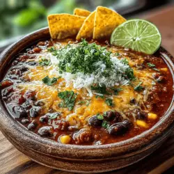 When you think of soul-warming dishes that bring people together, Cheesy Chili Tortilla Soup Delight undoubtedly comes to mind. This recipe is more than just a meal; it’s a comforting hug in a bowl that’s perfect for chilly evenings, family gatherings, or any occasion that calls for a hearty endeavor. The combination of rich flavors and creamy textures makes this soup a standout option in your culinary repertoire. Packed with protein, fiber, and an array of spices, Cheesy Chili Tortilla Soup Delight not only satisfies your taste buds but also nourishes your body.