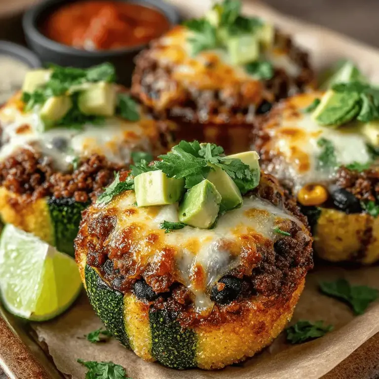 Are you ready to elevate your taco night with a healthy and delicious twist? Meet Mini Zucchini Taco Cups, the perfect blend of flavor and nutrition that will satisfy your cravings while keeping your meal light and fresh. These bite-sized delights transform traditional tacos into a fun and innovative dish that everyone will adore. Made with zucchini as the base, these mini cups not only provide a unique presentation but also pack a nutritional punch, making them an excellent choice for family dinners, parties, or even meal prep.