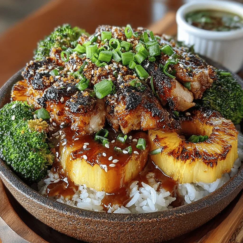 Grilled Pineapple Chicken Teriyaki Bowls are more than just a meal; they are a vibrant culinary experience that brings together the best of sweet, savory, and tangy flavors. This dish is a delightful fusion that showcases succulent chicken, caramelized pineapple, and a rich teriyaki sauce, all served over a bed of fluffy rice. The appeal of this recipe lies in its ability to tantalize the taste buds while offering a refreshing twist on traditional teriyaki. Whether you are looking for a weeknight dinner or a dish to impress your guests, Grilled Pineapple Chicken Teriyaki Bowls are sure to become a favorite in your household.