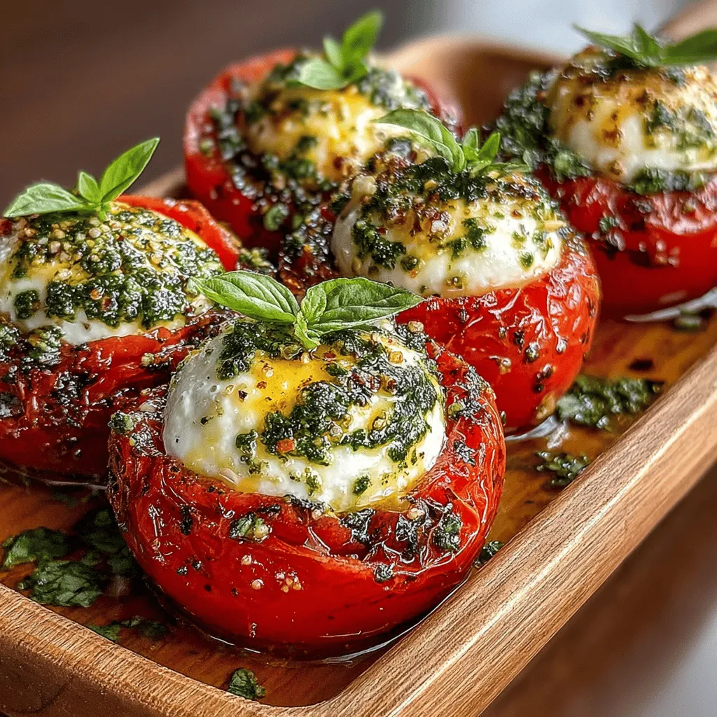 When it comes to appetizers or side dishes that effortlessly impress, Mini Mozzarella Pesto Stuffed Tomatoes stand out as a vibrant and delectable option. This delightful recipe brings together the freshness of ripe tomatoes, the creaminess of mozzarella, and the aromatic intensity of basil pesto, creating a mouthwatering treat that is as visually appealing as it is delicious. Whether you’re hosting a gathering, enjoying a cozy family dinner, or simply looking to elevate your meal, these stuffed tomatoes provide the perfect combination of flavors and elegance.