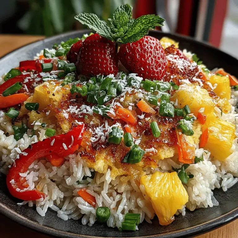 Fried rice is a beloved staple in many cuisines, offering a delightful canvas for creativity in the kitchen. Known for its versatility and quick preparation, fried rice can be adapted to suit various tastes and ingredients. However, the Fruity Fiesta Fried Rice takes this classic dish to an exciting new level by incorporating vibrant fresh fruits and aromatic ingredients. This innovative recipe not only pleases the palate but also adds a splash of color to your meal, making it visually appealing as well as delicious. In this article, we will explore the delightful components of this unique fried rice, dive into its preparation, and discuss why it has become a must-try for any home cook.