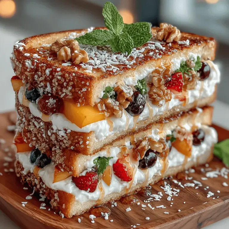 When it comes to innovative culinary creations, the Grilled Fruit Pizza Sandwich Melt stands out as a delightful fusion of flavors and textures that is sure to tantalize your taste buds. Imagine biting into a crispy slice of perfectly grilled bread, only to discover a warm, luscious filling of sweet, grilled fruits and creamy ricotta cheese. This unique sandwich melt not only brings a playful twist to traditional pizza but also highlights the versatility of fresh fruits in a savory context.