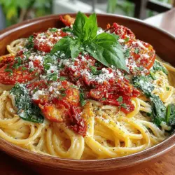 When it comes to easy yet satisfying meals, few dishes can compete with a well-prepared pasta recipe. The Savory Sun-Dried Tomato & Spinach Pasta is a prime example of a dish that perfectly marries convenience with rich, complex flavors. This recipe is not only quick to whip up after a long day but also elegant enough to serve at special gatherings. The combination of sun-dried tomatoes and fresh spinach creates a creamy, savory sauce that clings to every strand of pasta, making each bite a delightful experience.
