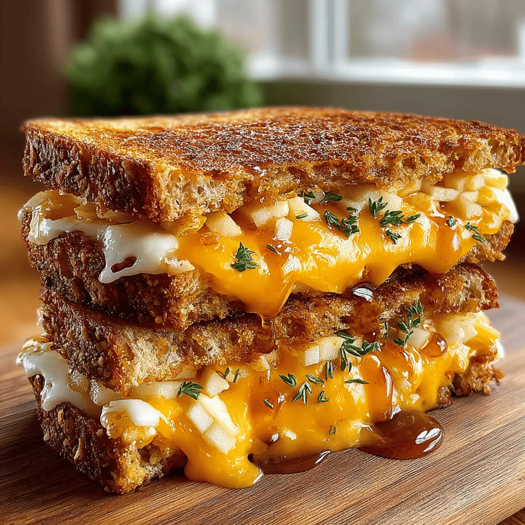 The Cheddar Apple Grilled Snack Sandwich is a culinary gem that artfully combines savory and sweet elements to create a memorable dining experience. This easy-to-make recipe is perfect for a quick lunch or a delightful afternoon snack, appealing to those who appreciate the harmony of contrasting flavors. With each bite, you’ll enjoy the rich, creamy sharpness of cheddar cheese paired with the crisp, juicy sweetness of fresh apples. Whether you’re a busy professional looking for a satisfying midday meal or a parent seeking a fun and nutritious snack for your kids, this sandwich is sure to please.