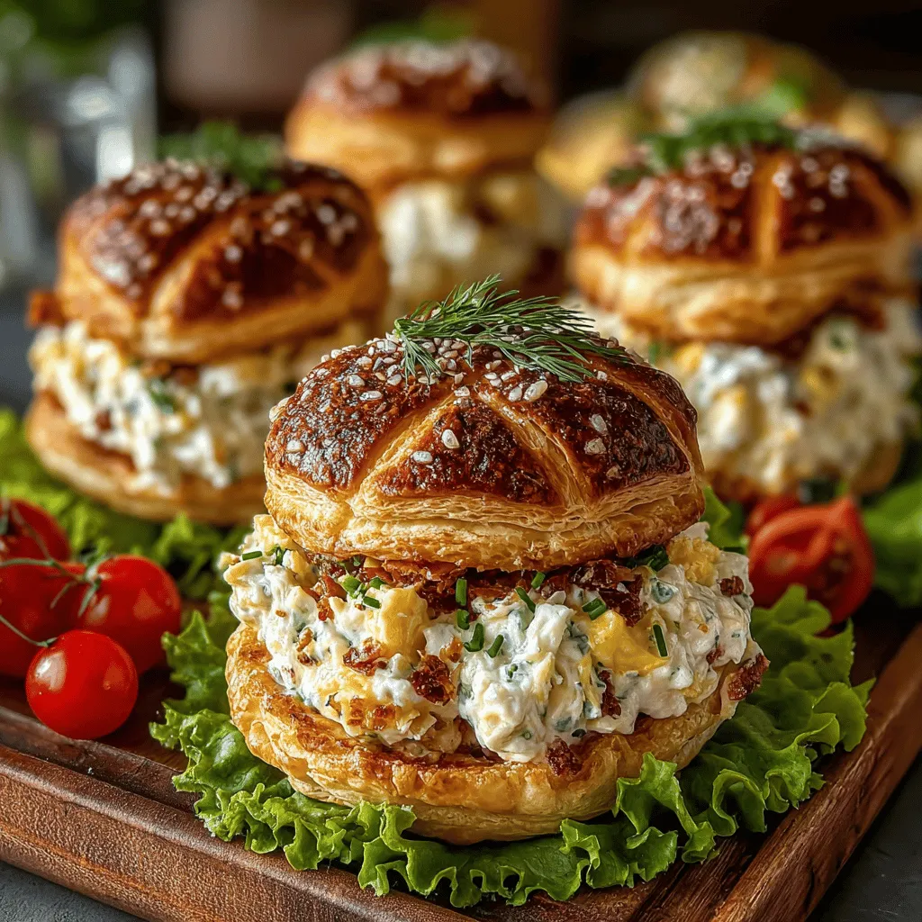 Mini Egg Salad Puff Sandwiches are a delightful twist on a classic recipe that has been cherished for generations. This dish takes the simplicity of traditional egg salad and elevates it by encasing it in flaky puff pastry, creating a perfect bite-sized appetizer or snack. Whether you are hosting a gathering, planning a picnic, or looking for a light lunch option, these mini sandwiches provide a burst of flavor and texture that is sure to impress.