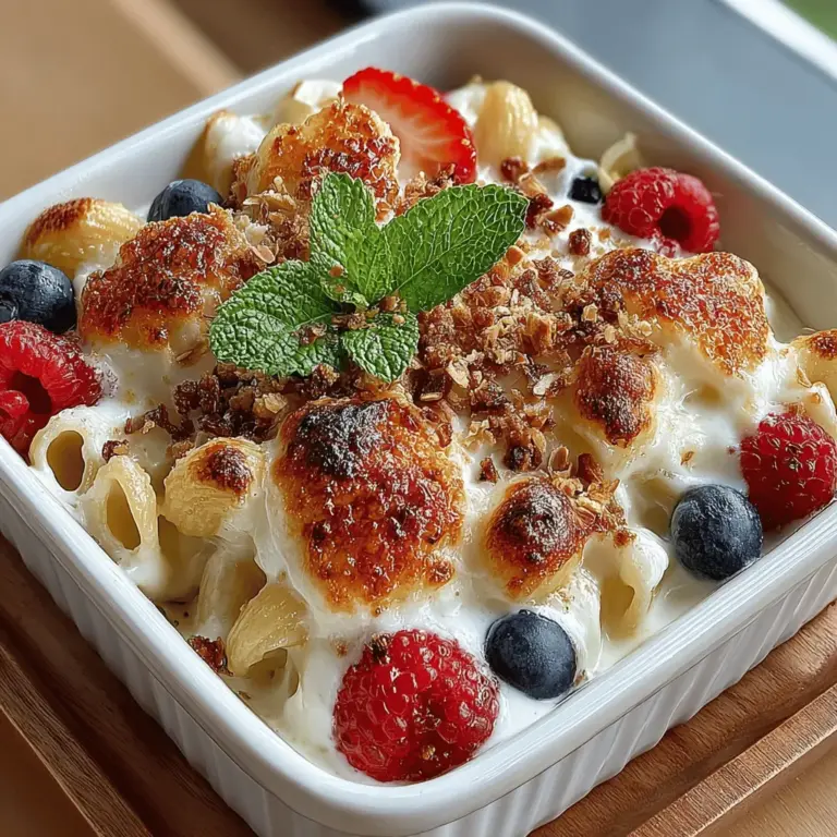 In the ever-evolving world of culinary innovation, the classic pasta bake has undergone a delightful transformation with the introduction of the Fruity Pasta Bliss Bake. This unique dish combines the comforting essence of traditional pasta bakes with the vibrant and refreshing flavors of mixed berries and coconut milk. Imagine a warm, creamy pasta dish that bursts with the sweetness of strawberries, blueberries, and raspberries, creating a symphony of flavors that excites the palate. The Fruity Pasta Bliss Bake is not just a meal; it’s an experience that invites creativity in the kitchen while catering to those seeking healthier and more unconventional dining options.