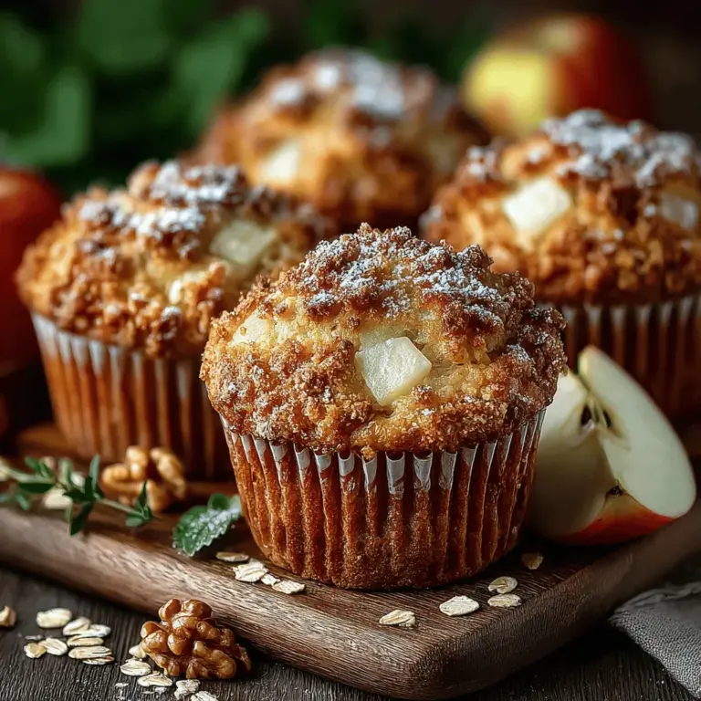 Adding diced apples to your Crunchy Apple Oat Muffins not only enhances their flavor but also contributes vital nutrients. Apples are a great source of dietary fiber, which aids in digestion and helps keep you feeling full longer. When choosing apples for your muffins, opt for a variety like Granny Smith or Honeycrisp for a perfect balance of sweetness and tartness.