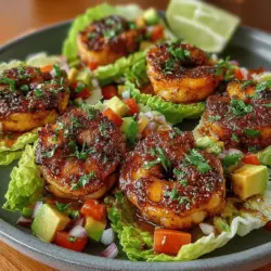 The first step in creating your Garlic Lime Shrimp Lettuce Wraps is preparing the filling. This involves marinating the shrimp and creating a fresh avocado-tomato mixture that will bring a burst of flavor to your wraps.