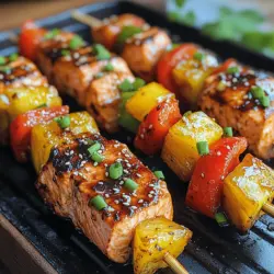 Grilled Teriyaki Salmon Skewers