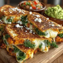 Deliciously Cheesy Roasted Sweet Potato Kale Quesadillas