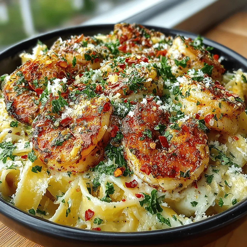Garlic Butter Shrimp with Creamy Pasta is a dish that embodies the perfect balance of flavors and textures, making it a favorite among seafood lovers and pasta enthusiasts alike. The delightful combination of succulent shrimp, fragrant garlic, and rich butter enveloped in a creamy pasta sauce creates a symphony of taste that is simply irresistible. Whether you're preparing a comforting family dinner or celebrating a special occasion, this dish stands out not only for its vibrant flavors but also for its ease of preparation.