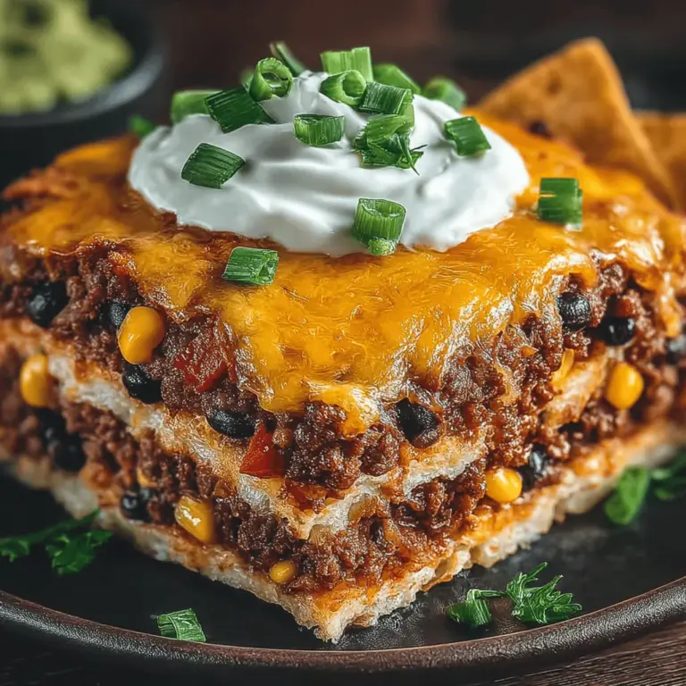 Embark on a culinary adventure with the delightful Cheesy Taco Casserole, a dish that perfectly marries the heartiness of a casserole with the vibrant flavors of taco night. This recipe is more than just a meal; it's an experience that captures the essence of comfort food while delivering a zesty punch that tantalizes the taste buds. Ideal for busy weeknight dinners or festive family gatherings, this casserole combines savory ground meat with nutrient-rich black beans, sweet corn, and a lavish layer of melted cheese. Simple to prepare yet impressive enough to serve at gatherings, the Cheesy Taco Casserole is sure to become a staple in your cooking repertoire.