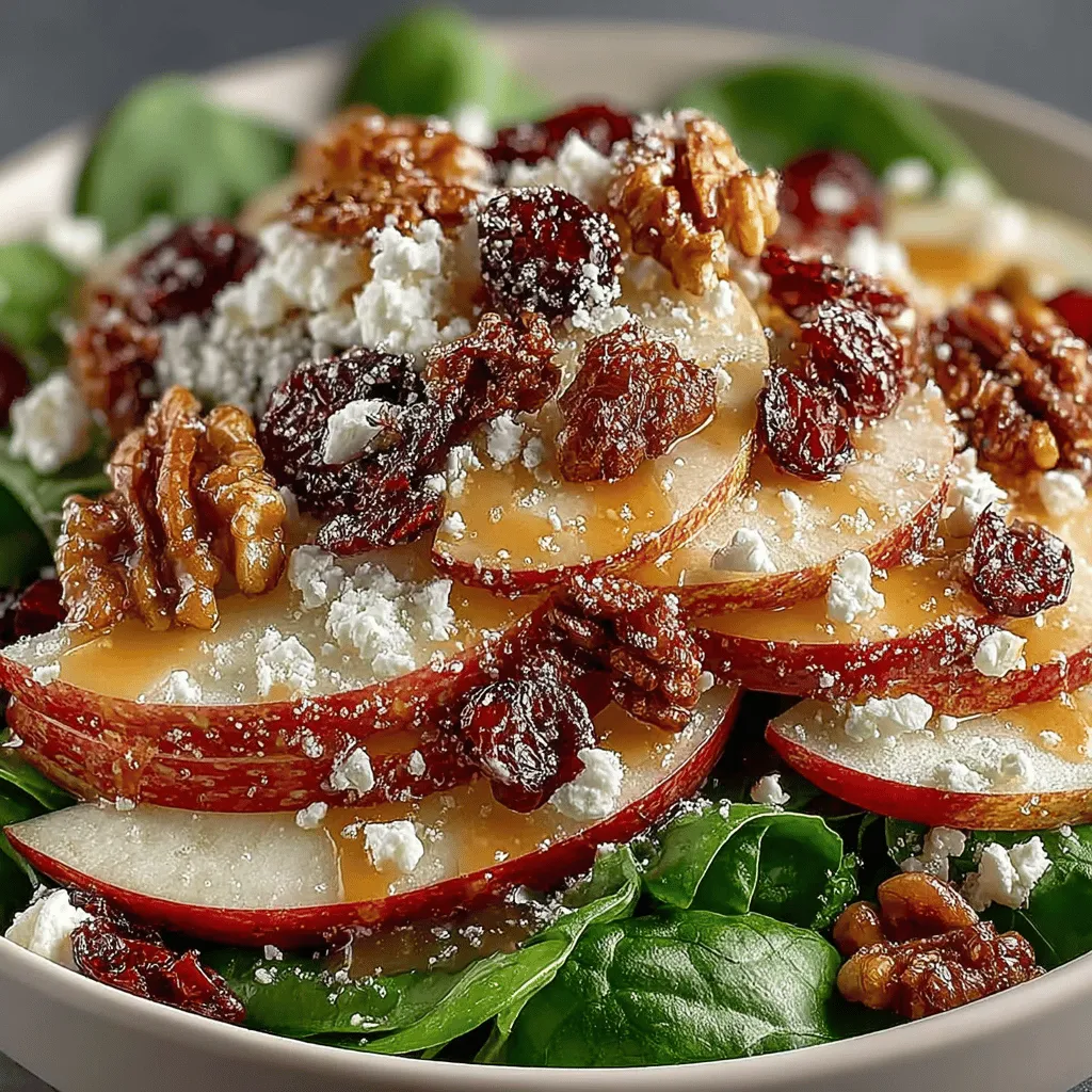 As the vibrant hues of autumn emerge, so does the opportunity to create a salad that captures the essence of the season. The Crisp Autumn Apple Cranberry Spinach Salad is not just a dish; it’s a celebration of fall’s bounty, combining the crispness of freshly picked apples, the tartness of cranberries, and the earthiness of spinach. This salad is a delightful medley of flavors and textures that not only looks beautiful on the plate but also nourishes the body, making it an ideal choice for your autumn gatherings or a healthy lunch option.
