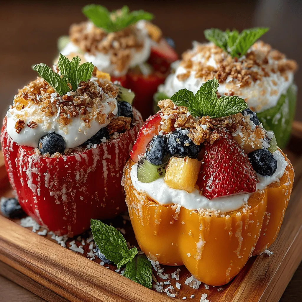 Stuffed Fruit Pizza Bell Peppers are an innovative dish that marries the sweetness of fresh fruit with the savory, crunchy texture of bell peppers. This delightful fusion creates a refreshing and visually stunning option that serves as a perfect centerpiece for gatherings, a healthy snack, or even a fun and interactive family meal. The vibrant colors and playful presentation invite everyone to dig in, making it an excellent choice for parties, picnics, or simply a creative way to enjoy a nutritious dish at home.