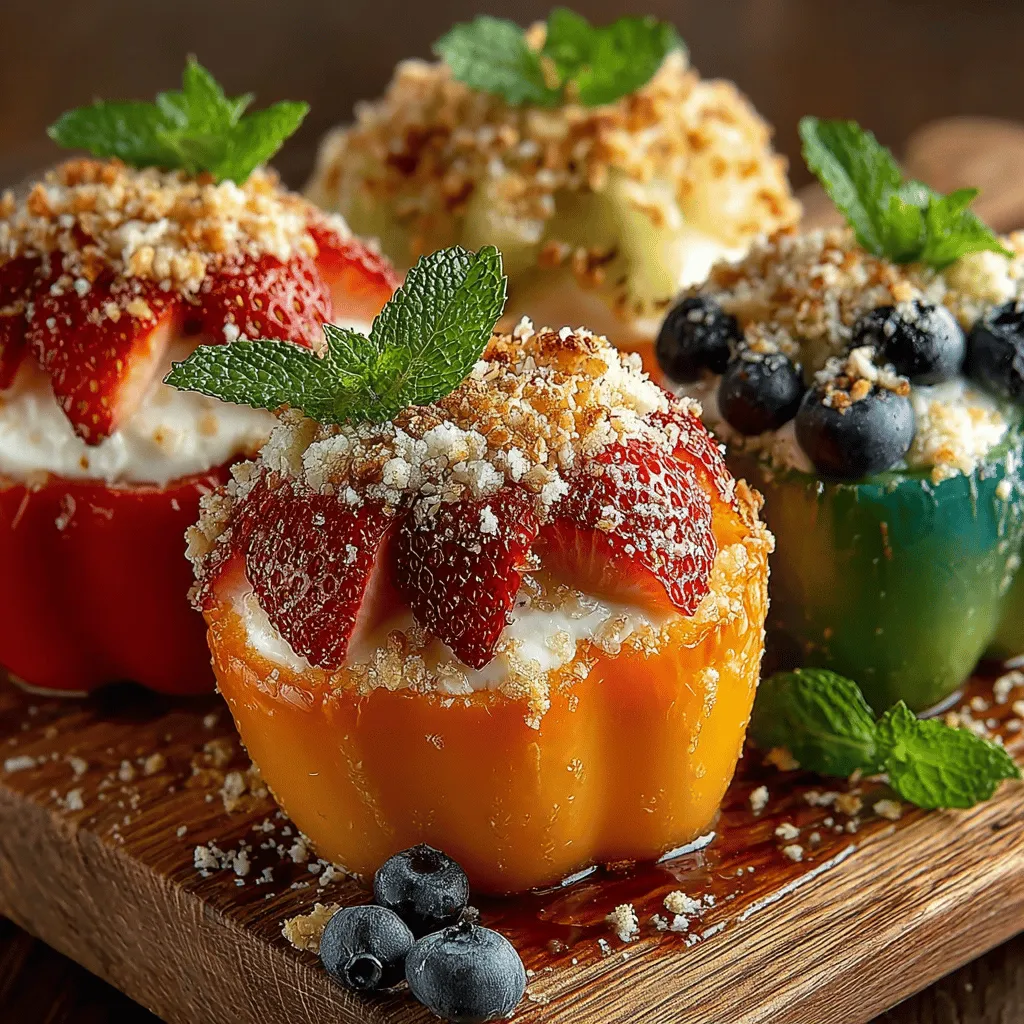 Stuffed Fruit Pizza Bell Peppers are an innovative dish that marries the sweetness of fresh fruit with the savory, crunchy texture of bell peppers. This delightful fusion creates a refreshing and visually stunning option that serves as a perfect centerpiece for gatherings, a healthy snack, or even a fun and interactive family meal. The vibrant colors and playful presentation invite everyone to dig in, making it an excellent choice for parties, picnics, or simply a creative way to enjoy a nutritious dish at home.