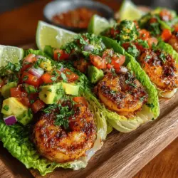 Zesty Garlic Lime Shrimp Lettuce Wraps