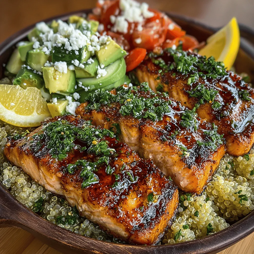 In the realm of healthy yet satisfying meals, Zesty Grilled Lemon Garlic Salmon Bowls stand out as a vibrant and delicious option. This dish combines the rich flavors of grilled salmon with the freshness of vegetables, all beautifully presented in a bowl format that can be enjoyed for lunch or dinner. The appeal of this recipe lies not only in its taste but also in its versatility; it can easily be adapted for meal prep or a quick weeknight dinner, making it a go-to for busy individuals and families alike.