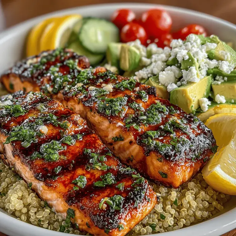 In the realm of healthy yet satisfying meals, Zesty Grilled Lemon Garlic Salmon Bowls stand out as a vibrant and delicious option. This dish combines the rich flavors of grilled salmon with the freshness of vegetables, all beautifully presented in a bowl format that can be enjoyed for lunch or dinner. The appeal of this recipe lies not only in its taste but also in its versatility; it can easily be adapted for meal prep or a quick weeknight dinner, making it a go-to for busy individuals and families alike.