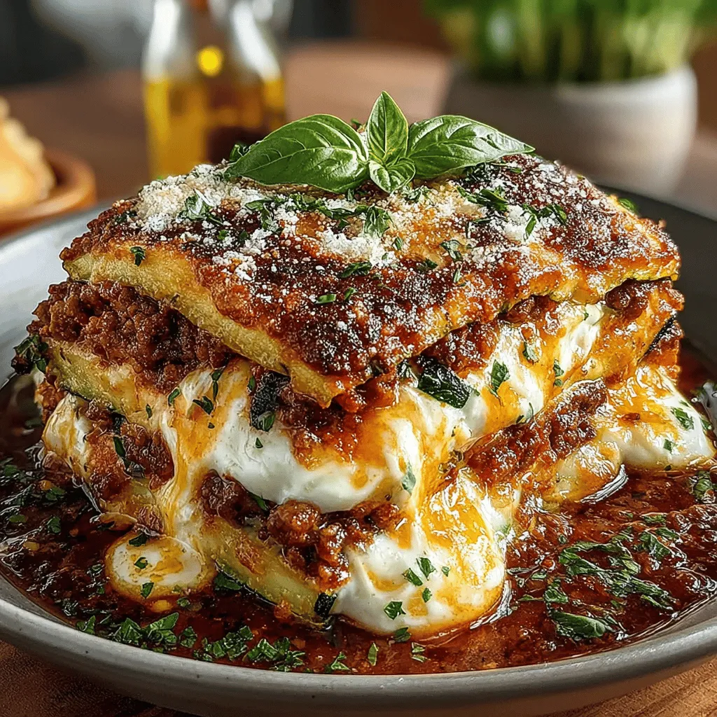 To achieve the creamy and flavorful cheese mixture essential for our Zesty Low-Carb Zucchini Lasagna Bake, begin by gathering the following ingredients: ricotta cheese, mozzarella cheese, Parmesan cheese, and eggs. The incorporation of eggs is particularly significant, as they act as a binding agent, ensuring that your cheese mixture holds together beautifully when baked.