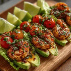 Zesty Garlic Lime Shrimp Lettuce Wraps