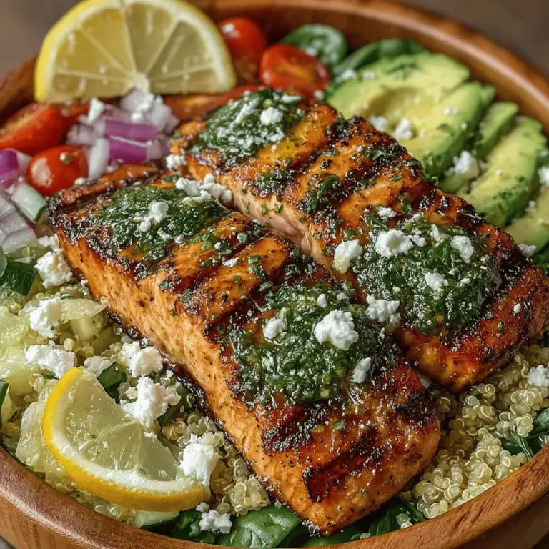 Creating a delicious and nutritious meal starts with the right ingredients. The Zesty Grilled Lemon Garlic Salmon Bowls are not only visually appealing but also packed with health benefits. Here’s a breakdown of the main components and their advantages: