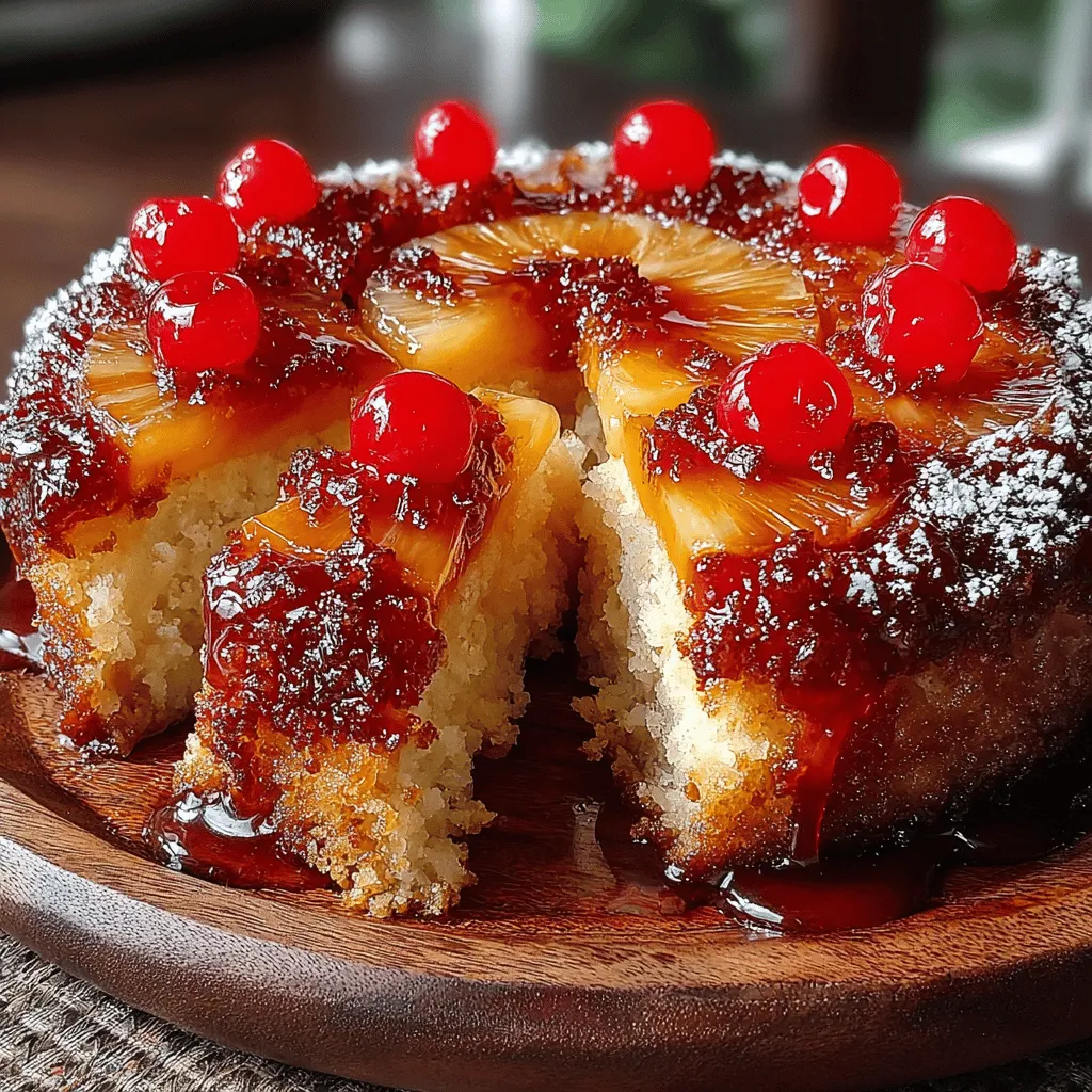 Delight in the sweet, tropical flavors of our Tropical Paradise Pineapple Upside Down Cake. This classic dessert combines a moist, buttery cake with caramelized pineapple and cherries, creating a stunning centerpiece for any occasion. The dish not only tantalizes the taste buds but also offers a feast for the eyes, making it a perfect choice for summer gatherings, celebrations, or simply when you're in the mood for a delicious treat.