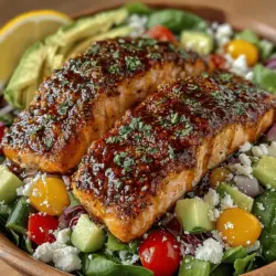 Honey Mustard Glazed Salmon Salad Recipe