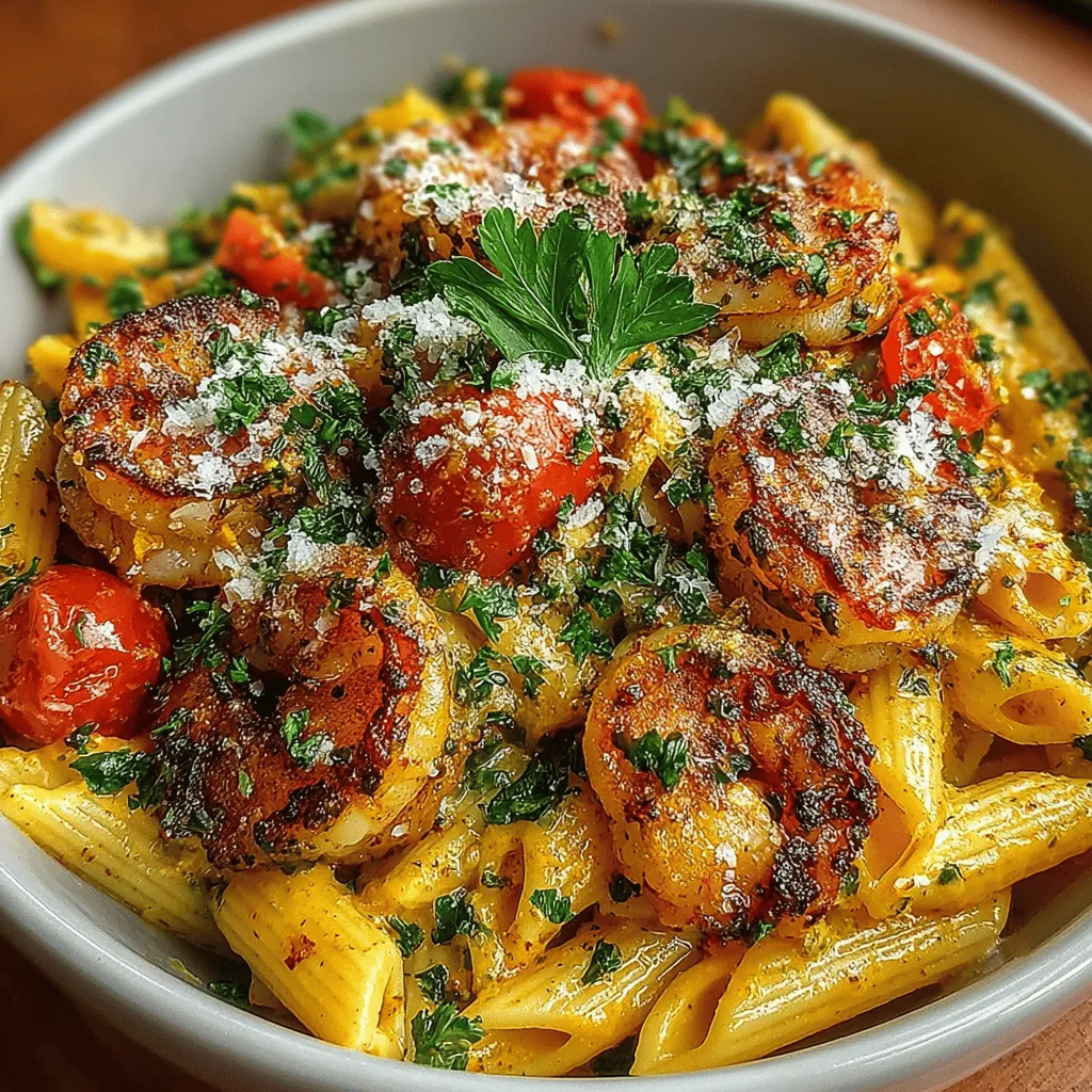 <strong>Introduction</strong>” /></p>
</p>
<h2>Seasoning and Sautéing Shrimp: Achieving the Perfect Cook</h2>
</p>
<p>To create the ultimate creamy shrimp penne, it’s crucial to properly season and sauté the shrimp. Begin by rinsing the shrimp under cold water, then pat them dry with paper towels. This step prevents excess moisture, allowing for a better sear. In a medium bowl, season the shrimp with a blend of Cajun spices—typically a mix of paprika, cayenne pepper, onion powder, garlic powder, and dried thyme. The seasoning should be generous but balanced to ensure the shrimp are flavorful without being overwhelmingly spicy.</p>
</p>
<p>Heat a tablespoon of olive oil in a large skillet over medium-high heat. Once the oil is shimmering, add the seasoned shrimp in a single layer, making sure not to overcrowd the pan. This allows for even cooking and a nice caramelization. Cook the shrimp for about 2-3 minutes on each side, or until they turn pink and opaque. Remove the shrimp from the skillet and set them aside. This method ensures the shrimp remain tender and juicy, adding a succulent element to your penne dish.</p>
</p>
<h2>Sautéing Vegetables: Timing and Technique for Optimal Flavor</h2>
</p>
<p>With the shrimp resting, it’s time to sauté the vegetables. In the same skillet, add another tablespoon of olive oil if needed and toss in diced bell peppers and finely chopped onions. Sauté these vegetables over medium heat for about 5-7 minutes, or until they’re softened and slightly caramelized. This process enhances their natural sweetness and brings out a depth of flavor that perfectly complements the shrimp.</p>
</p>
<p>Next, add minced garlic and sliced mushrooms to the skillet, stirring frequently for an additional 2-3 minutes. Garlic should be added later in the cooking process to prevent burning, which can lead to a bitter taste. The mushrooms will release their moisture, adding a rich umami flavor to the dish. Once the vegetables are tender and fragrant, return the shrimp to the skillet, mixing everything together to allow the flavors to meld.</p>
</p>
<h2>Creating the Creamy Sauce: Balancing Ingredients and Achieving the Right Consistency</h2>
</p>
<p>The hallmark of Cajun creamy shrimp penne is its luscious sauce. In the same skillet, lower the heat to medium and pour in 1 cup of heavy cream, stirring gently to combine with the seasoned shrimp and sautéed vegetables. To enhance the sauce’s flavor, add a splash of chicken broth or white wine. This not only enriches the sauce but also helps to deglaze the pan, lifting the flavorful brown bits stuck at the bottom.</p>
</p>
<p>As the mixture warms, gradually stir in grated Parmesan cheese, about half a cup initially. This cheese not only thickens the sauce but also adds a nutty, savory note that harmonizes beautifully with the Cajun spices. For an extra kick, a squeeze of fresh lemon juice can be added at this stage, balancing the richness of the cream and cheese with a bright acidity. Allow the sauce to simmer for a few minutes, stirring occasionally until it thickens to your desired consistency. If it becomes too thick, simply add a bit more chicken broth or cream to adjust.</p>
</p>
<h3>Flavor Profile Analysis</h3>
</p>
<p>The balance of flavors in this creamy shrimp penne is what sets it apart. The richness of the cream and cheese works in harmony with the spicy, aromatic elements of Cajun seasoning. The shrimp contribute a delicate sweetness, while the sautéed vegetables provide texture and additional layers of flavor.</p>
</p>
<p>Lemon juice plays a crucial role in elevating the dish. Its bright acidity cuts through the creamy richness, preventing the dish from feeling heavy. The Parmesan cheese contributes both creaminess and a salty, umami flavor that enhances the overall taste experience. Each ingredient in this recipe is carefully selected to create a delightful contrast, making every bite a balanced explosion of flavor.</p>
</p>
<h3>Nutritional Benefits of Creamy Shrimp Penne</h3>
</p>
<p>This creamy shrimp penne not only tantalizes your taste buds but also packs nutritional benefits. Shrimp is a lean source of protein that is low in calories and high in essential nutrients, including omega-3 fatty acids, which are beneficial for heart health. Additionally, shrimp is rich in selenium, an important antioxidant that supports the immune system.</p>
</p>
<p>The vegetables in this recipe, including bell peppers and onions, add vitamins, minerals, and fiber, contributing to a well-rounded meal. To make this dish even healthier, consider substituting regular penne with whole grain or legume-based pasta. These alternatives offer added fiber and nutrients, making your meal more filling and beneficial for digestion.</p>
</p>
<h2>Serving Suggestions</h2>
</p>
<p>Presentation is key when serving creamy shrimp penne. Consider using a large, shallow bowl to showcase the dish’s vibrant colors. Garnish with freshly chopped parsley or basil for a pop of color and a hint of freshness. A sprinkle of additional Parmesan cheese on top can make the dish even more appealing.</p>
</p>
<p>For a well-rounded meal, serve your creamy shrimp penne with a side of garlic bread or a crisp green salad. The salad can include mixed greens, cherry tomatoes, and a light vinaigrette to balance the richness of the pasta. If you’re looking for a wine pairing, a chilled Sauvignon Blanc or a light-bodied Chardonnay works wonderfully, as they complement the flavors without overpowering them.</p>
</p>
<h2>Conclusion</h2>
</p>
<p>Creamy shrimp penne is more than just a meal—it’s a comforting yet sophisticated dish that showcases the vibrant flavors of Cajun cuisine. The balance of creamy, spicy, and savory elements creates an unforgettable experience that is sure to impress family and friends alike. Whether you’re cooking for a casual weeknight dinner or hosting a gathering, this recipe is a delightful way to share the joy of cooking and the rich, bold flavors of Cajun cooking.</p>
</p>
<p>We encourage you to try making this creamy shrimp penne at home. Not only will you enjoy the process of cooking, but the end result will be a dish that brings warmth and satisfaction to your table. Dive into the world of Cajun flavors, and savor every bite of this comforting dish. Cooking is an experience best shared, so gather your loved ones, whip up this recipe, and create lasting memories filled with laughter and delicious food.</p>
</div>